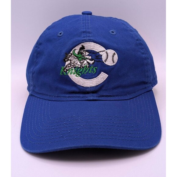 New Era 9TWENTY MiLB CHARLOTTE KNIGHTS Adjustable Strap Back Blue Baseball Hat - Picture 2 of 6